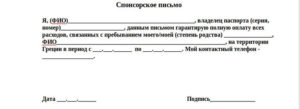 Заявление на спонсорскую помощь образец