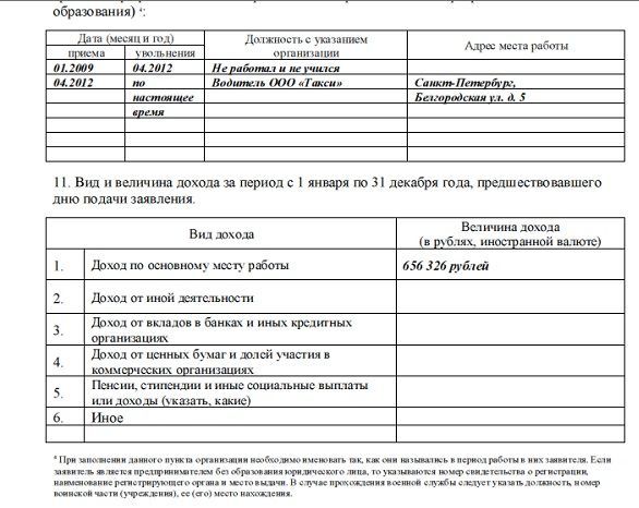 Заявление на вид на жительство: бланк, образец заполнения