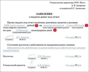 Заявление на выдачу денег в подотчет образец бланк