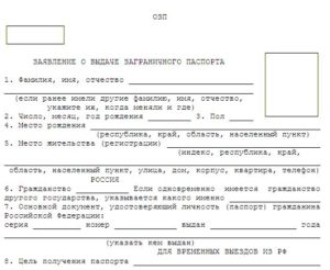 Заявление на замену загранпаспорта по истечении срока бланк скачать