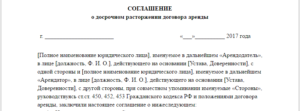 Заявление о прекращении аренды помещения образец