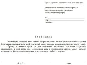 Заявление о раздельном ведении хозяйства для пособия