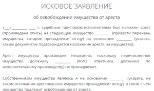 Заявление о снятии с ареста квартиры