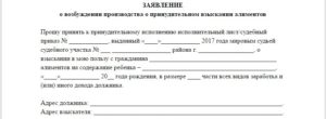 Заявление о возбуждении исполнительного производства юридического лица