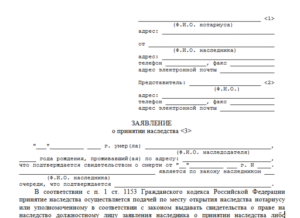 Заявление о вступлении в наследство образец бланк