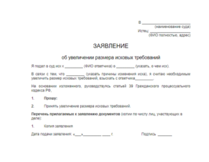 Заявление об изменении исковых требований по кас рф образец