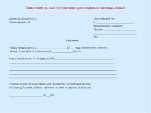 Заявление родителей об отказе от питания в школе образец