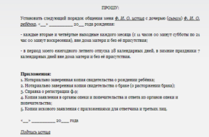 Заявление в опеку на общение с бабушкой