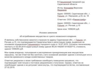 Заявление в полицию о возврате имущества из чужого незаконного владения