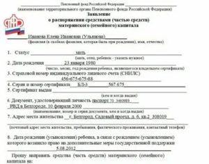Заявление в прокуратуру о нецелевом использовании материнского капитала