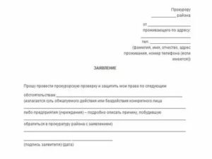 Заявление в прокуратуру о проведении проверки финансовой деятельности снт