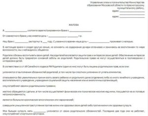 Заявление в прокуратуру от органа опеки и попечительства