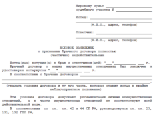 Заявление в суд о признании кредитного договора недействительным