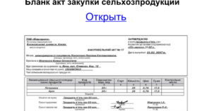 Закупочный акт образец бланк