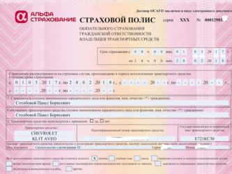 Заполнение страхового полиса ОСАГО