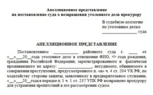 Жалоба на постановление о возврате апелляционной жалобы по уголовному делу