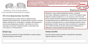 Жалоба в Европейский суд по правам человека образец бланк