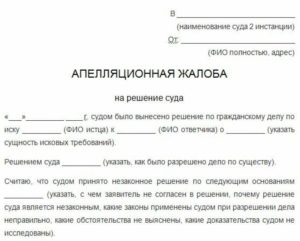 Жалоба в городской суд образец