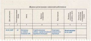 Журнал регистрации заявлений работников образец бланк